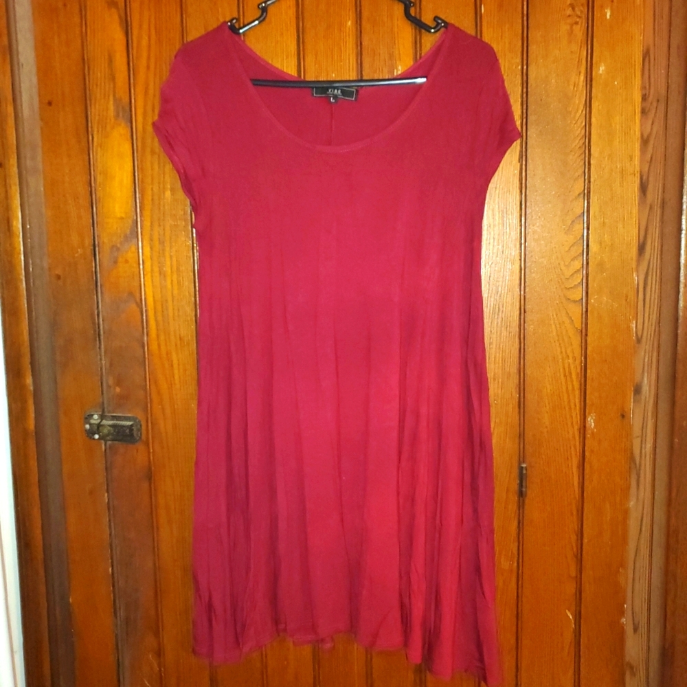Red/Wine Short Sleeve Dress